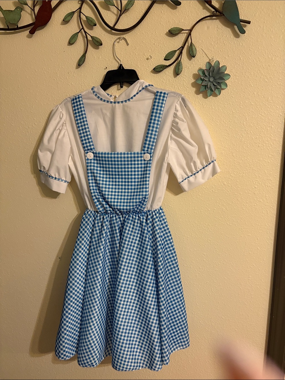 Dorothy’s Blue Gingham Pinafore Dress  Costume with White Blouse